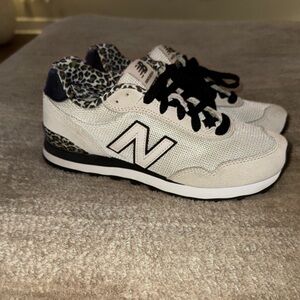 New Balance Women's Cream and Black Leopard Sneakers